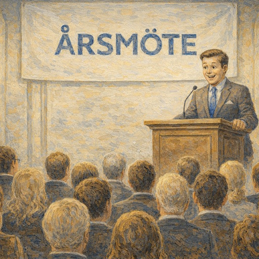 Illustration av talare vid ett årsmöte!